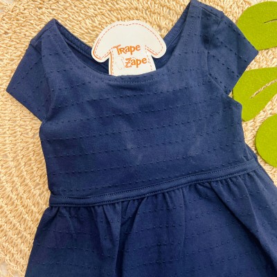 Vestido Ana Bola com Laço na Parte de Trás - Marinho